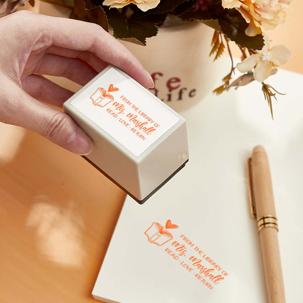 Custom Teacher Stamp Personalized Classroom Library of Stamp for Teacher Gifts - mysiliconefoodbag