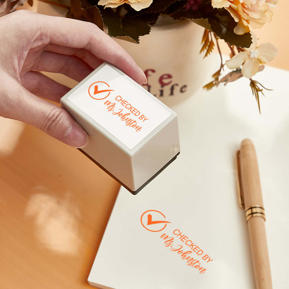 Personalized Teacher Stamp with Name Classroom Teacher Stamp for Teacher Gifts - mysiliconefoodbag