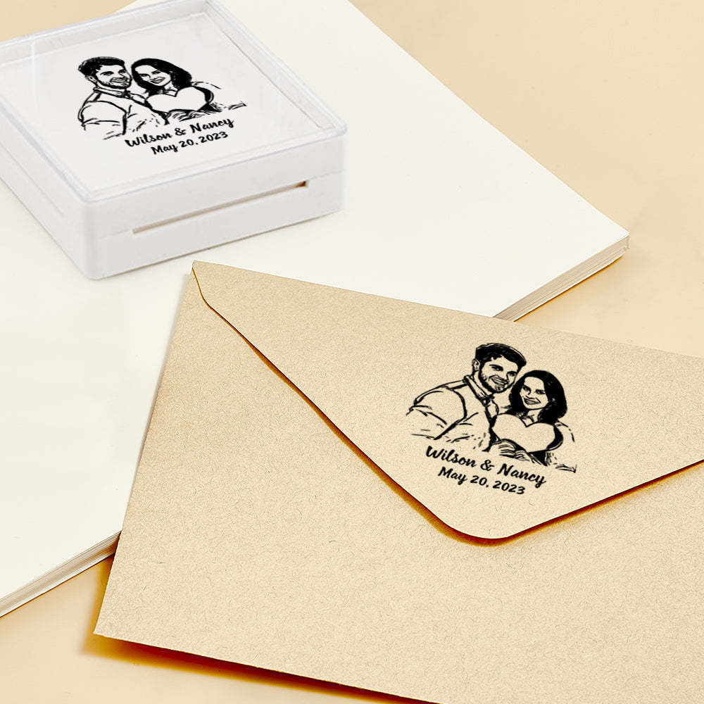 Custom Portrait Stamps Personalized Funny Stamp Gift for Birthday or Wedding - mysiliconefoodbag