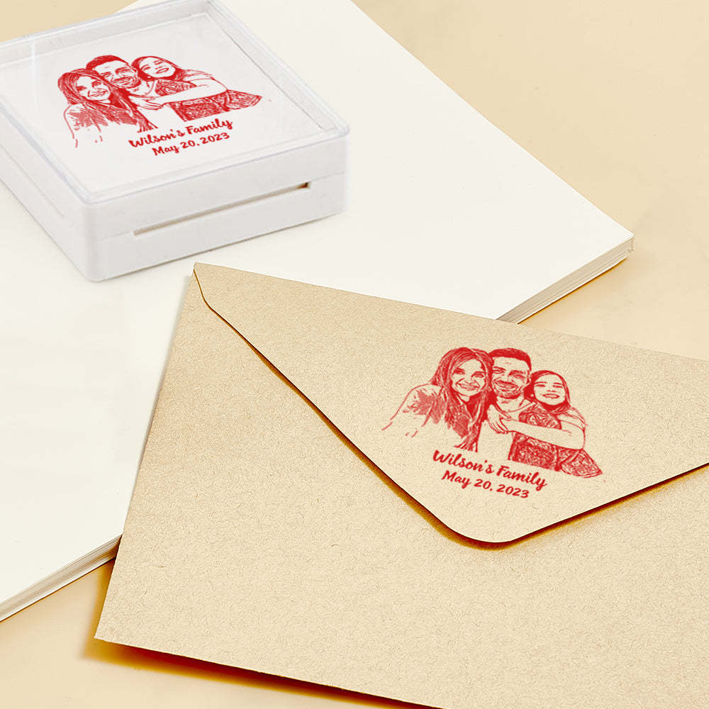 Custom Portrait Stamps Personalized Funny Stamp Gift for Birthday or Wedding - mysiliconefoodbag