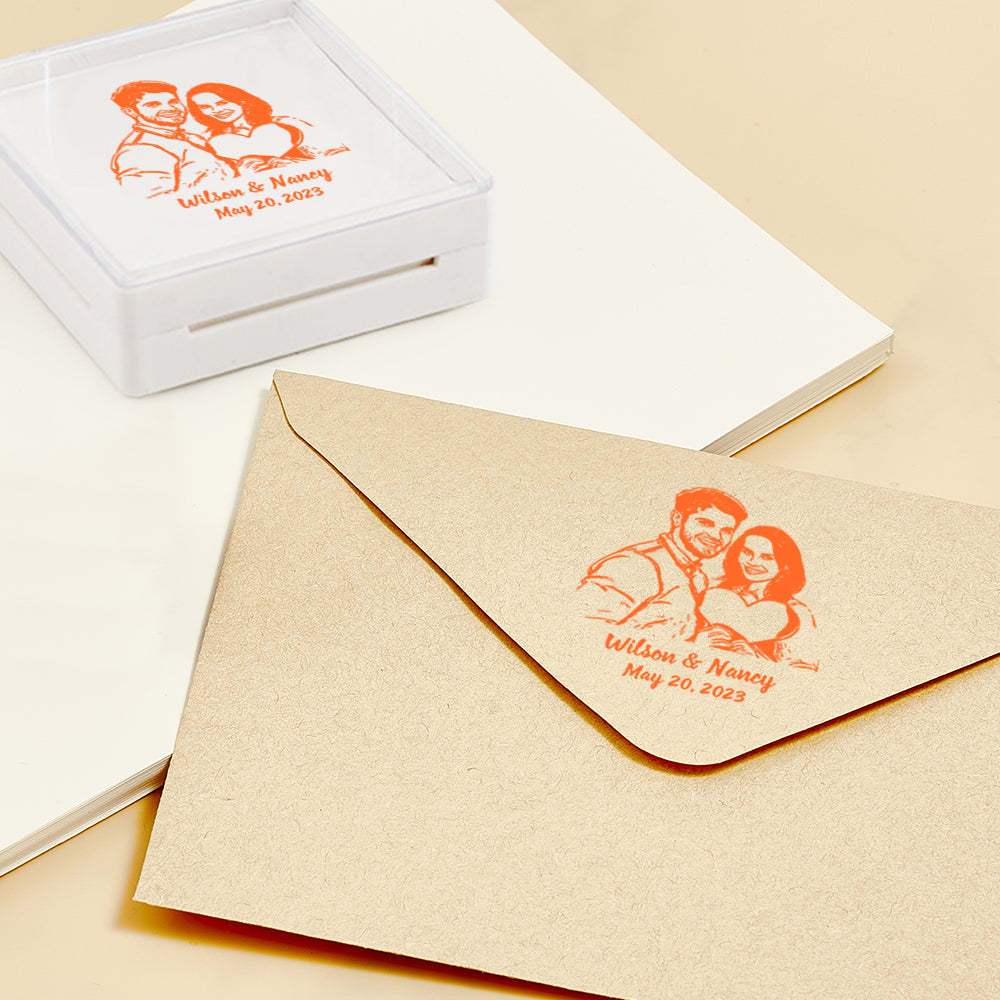 Custom Portrait Stamps Personalized Funny Stamp Gift for Birthday or Wedding - mysiliconefoodbag