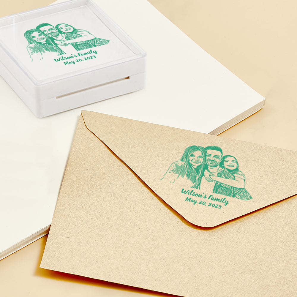 Custom Portrait Stamps Personalized Funny Stamp Gift for Birthday or Wedding - mysiliconefoodbag