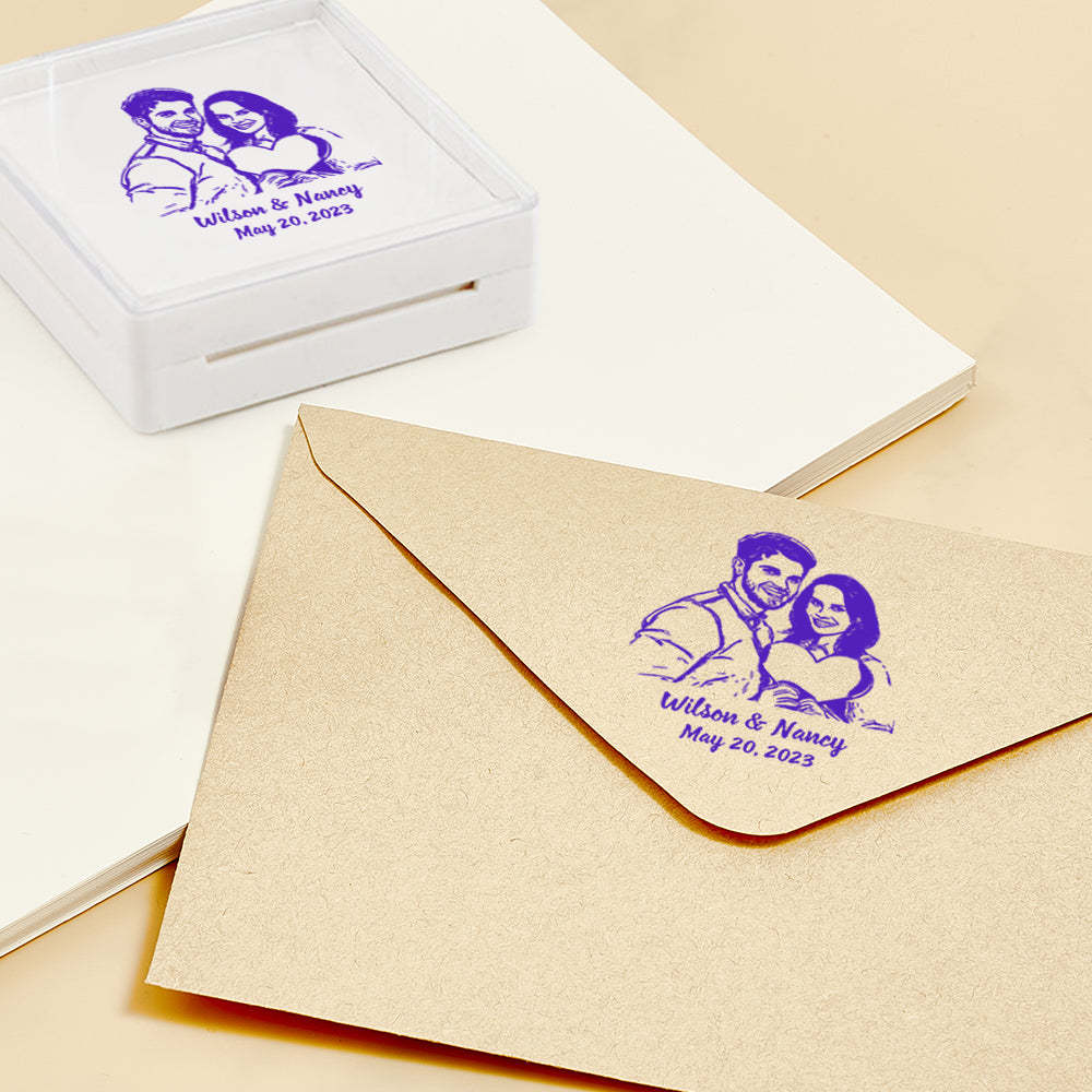 Custom Portrait Stamps Personalized Funny Stamp Gift for Birthday or Wedding - mysiliconefoodbag