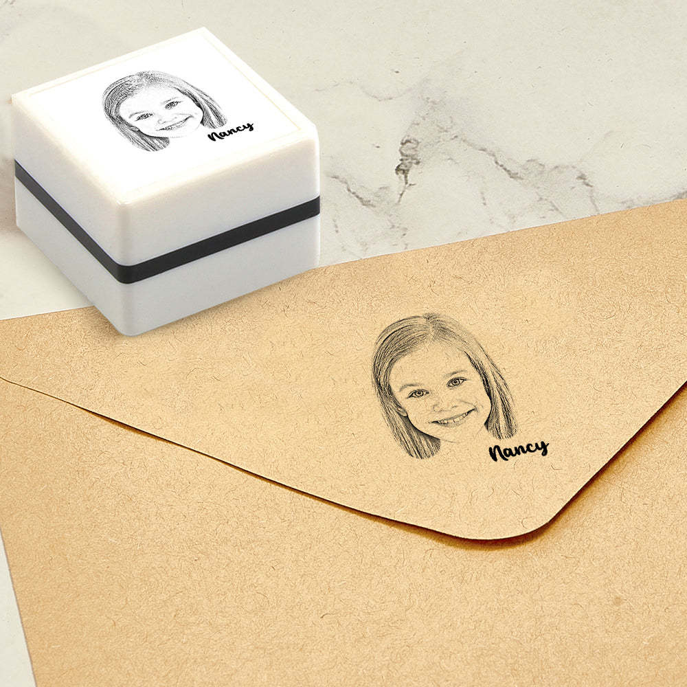 Personalized Portrait Stamp Custom with Name Stamps Funny Gifts - mysiliconefoodbag