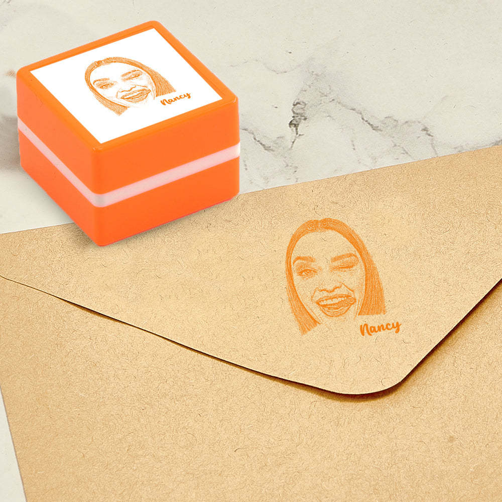 Personalized Portrait Stamp Custom with Name Stamps Funny Gifts - mysiliconefoodbag