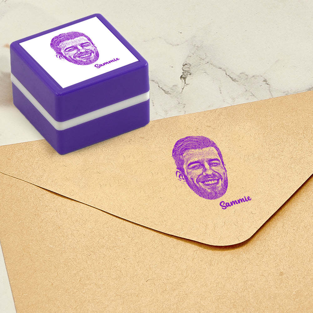 Personalized Portrait Stamp Custom with Name Stamps Funny Gifts - mysiliconefoodbag