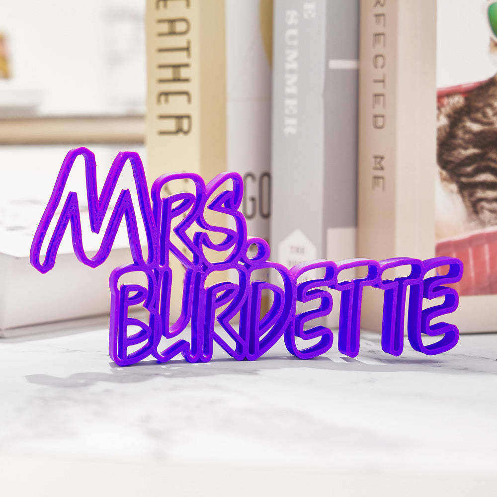 Custom 3D Name Plate Personalized Desk Name Plates Gift for Teacher or Colleague - mysiliconefoodbag