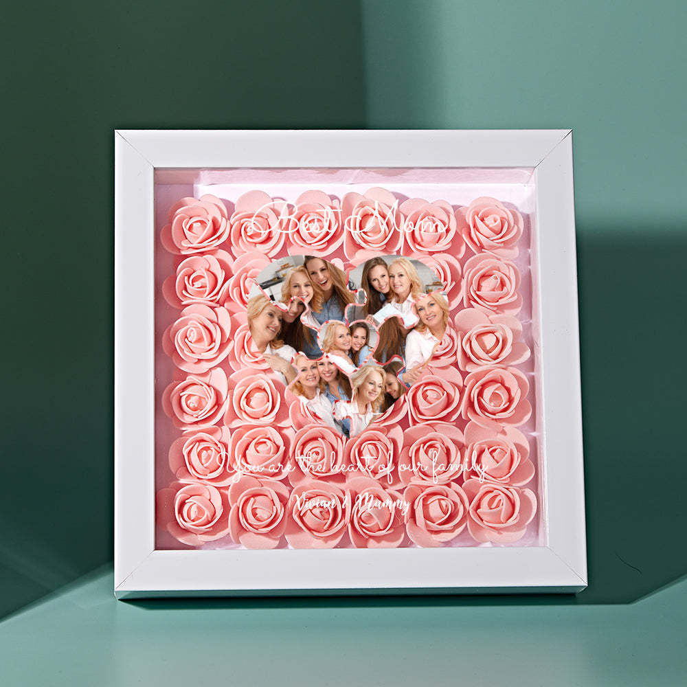 Custom Photo Puzzle Flower Shadow Box Personalized Flower Shadowbox Frame Mother's Day Gift - makephotopuzzleuk