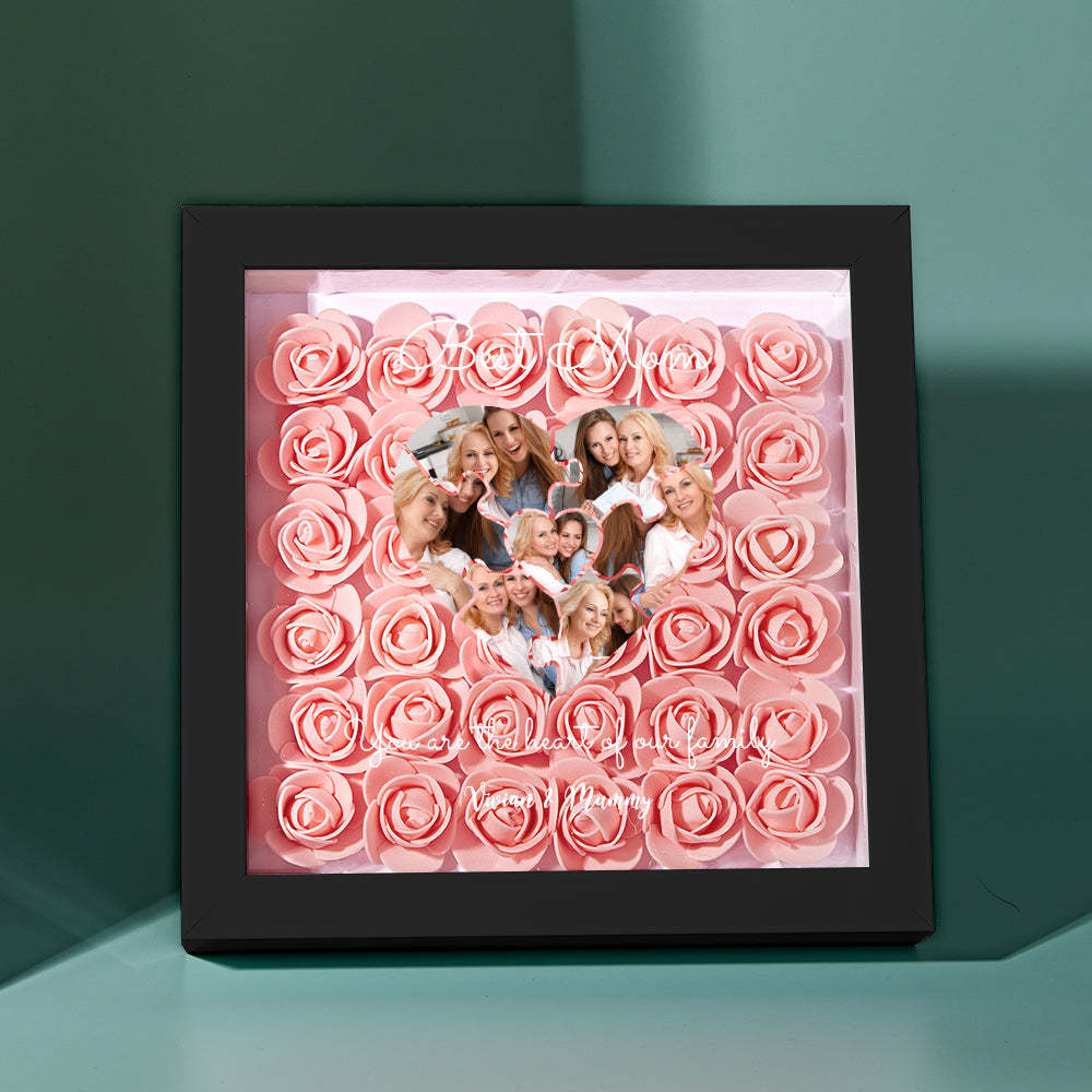 Custom Photo Puzzle Flower Shadow Box Personalized Flower Shadowbox Frame Mother's Day Gift - makephotopuzzleuk