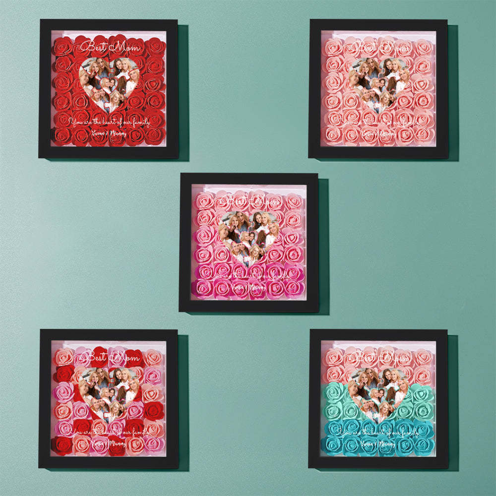 Custom Photo Puzzle Flower Shadow Box Personalized Flower Shadowbox Frame Mother's Day Gift - makephotopuzzleuk