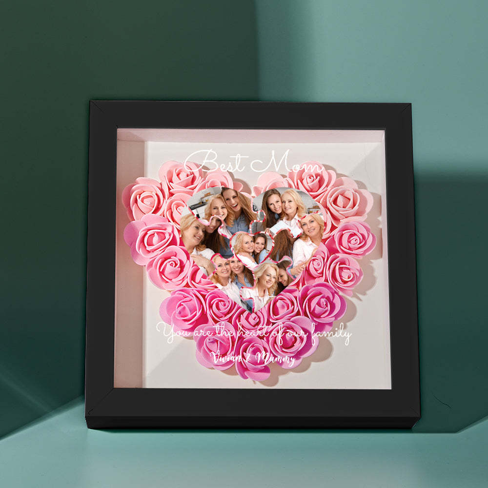Custom Photo Puzzle Flower Shadow Box Personalized Flower Shadowbox Frame Mother's Day Gift - makephotopuzzleuk