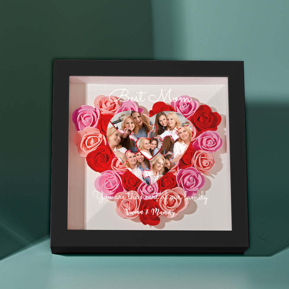 Custom Photo Puzzle Flower Shadow Box Personalized Flower Shadowbox Frame Mother's Day Gift - makephotopuzzleuk