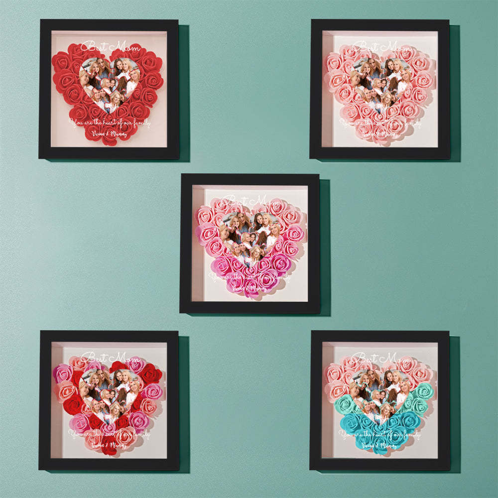 Custom Photo Puzzle Flower Shadow Box Personalized Flower Shadowbox Frame Mother's Day Gift - makephotopuzzleuk