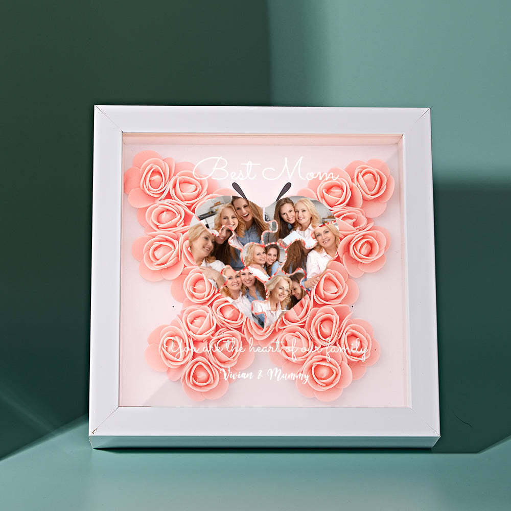 Custom Photo Puzzle Flower Shadow Box Personalized Flower Shadowbox Frame Mother's Day Gift - makephotopuzzleuk