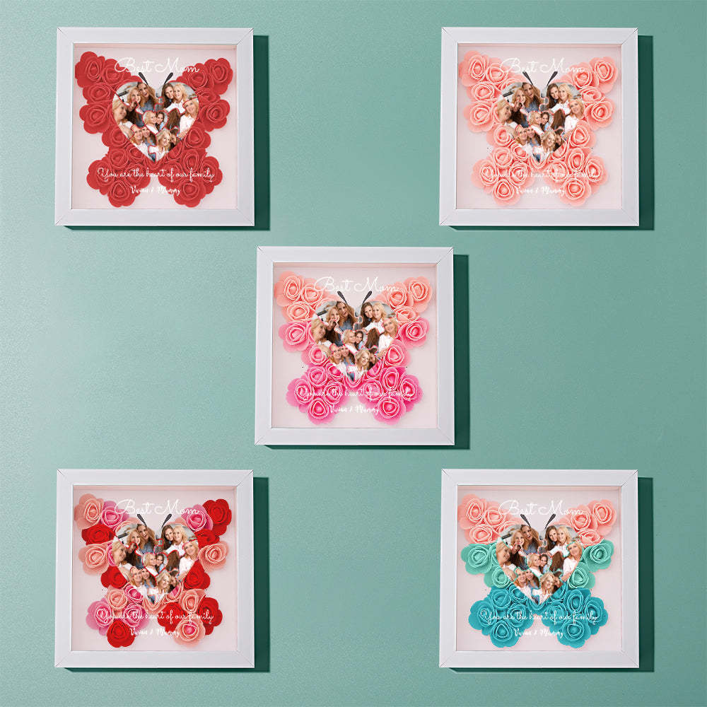 Custom Photo Puzzle Flower Shadow Box Personalized Flower Shadowbox Frame Mother's Day Gift - makephotopuzzleuk