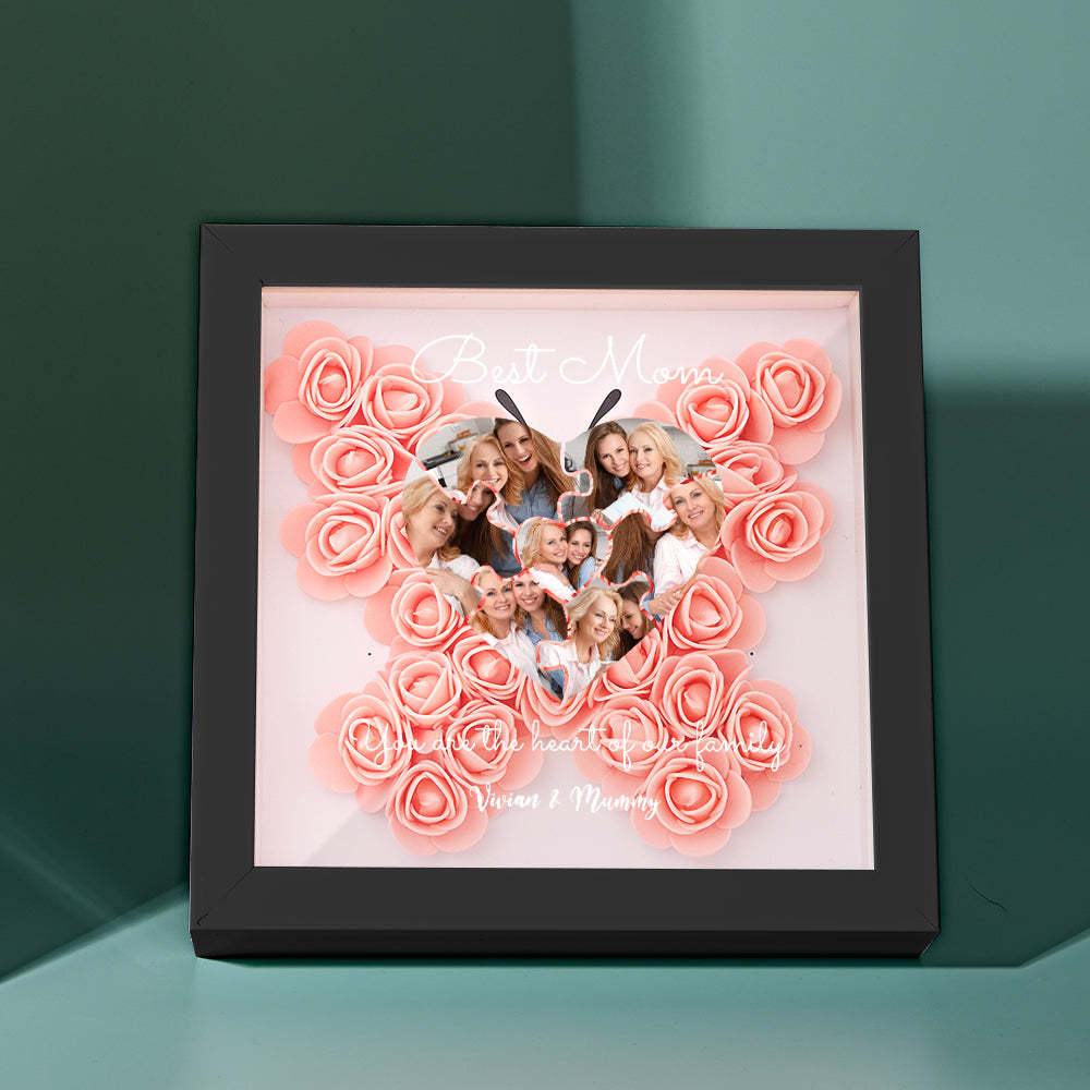 Custom Photo Puzzle Flower Shadow Box Personalized Flower Shadowbox Frame Mother's Day Gift - makephotopuzzleuk