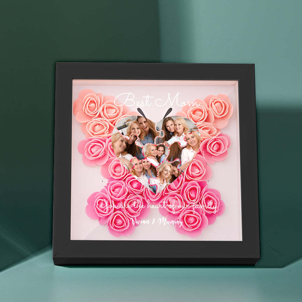 Custom Photo Puzzle Flower Shadow Box Personalized Flower Shadowbox Frame Mother's Day Gift - makephotopuzzleuk
