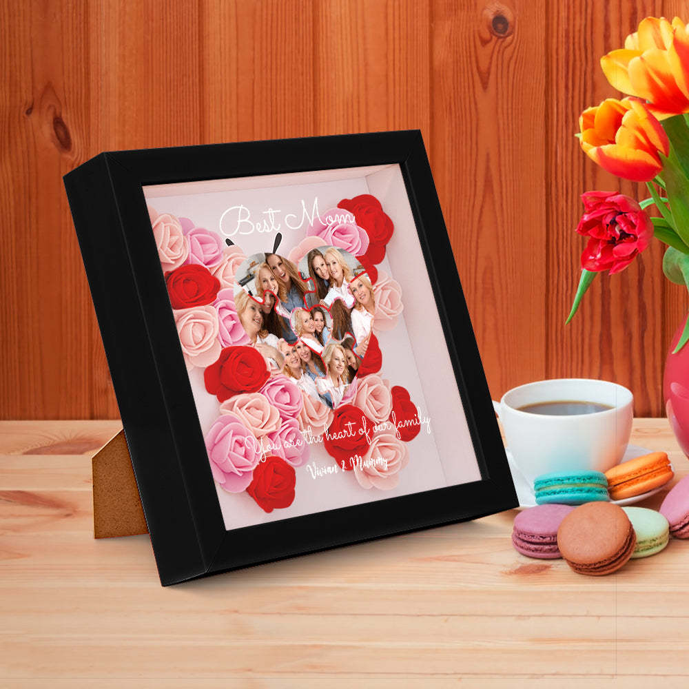 Custom Photo Puzzle Flower Shadow Box Personalized Flower Shadowbox Frame Mother's Day Gift - makephotopuzzleuk