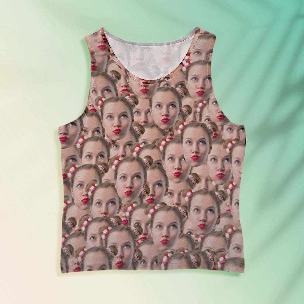 Custom Face Tank Tops Men's Sleeveless Shirt Mash Face
