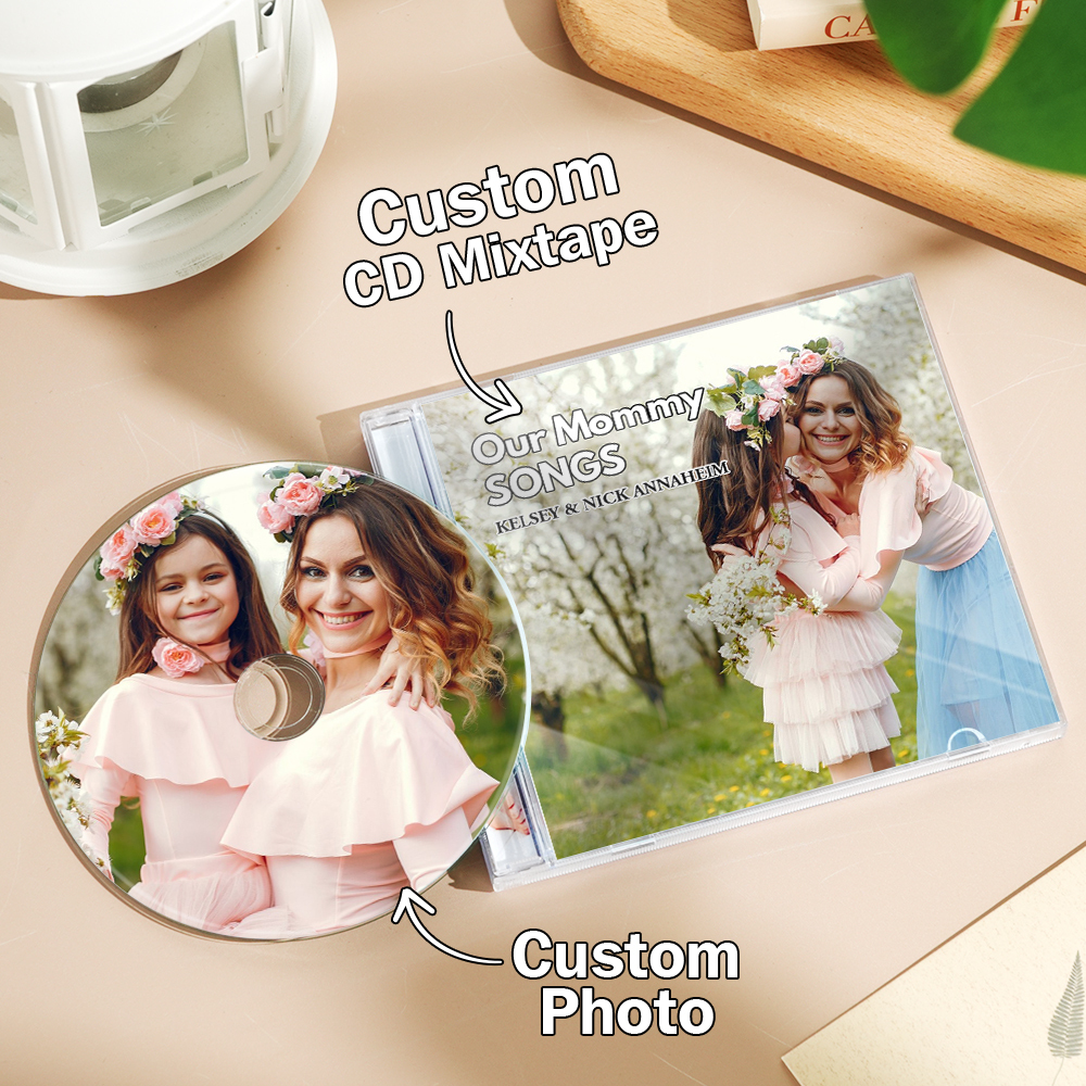 Custom CD & Jewel Case 16 Songs| Mother's DaY Gift PrintYourDisc Custom CD Mixtape | Personalized Custom CD Album Gift for Mom