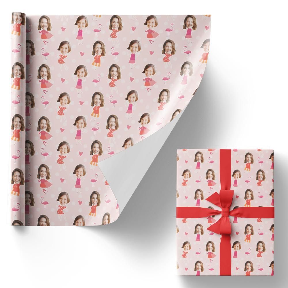 Custom Face Christmas Gift Wrapping Paper