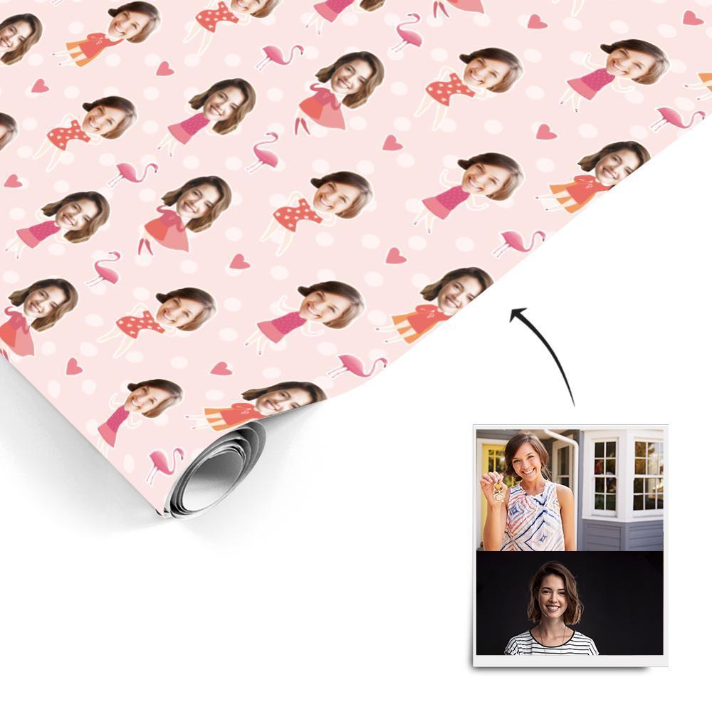 Custom Face Christmas Gift Wrapping Paper