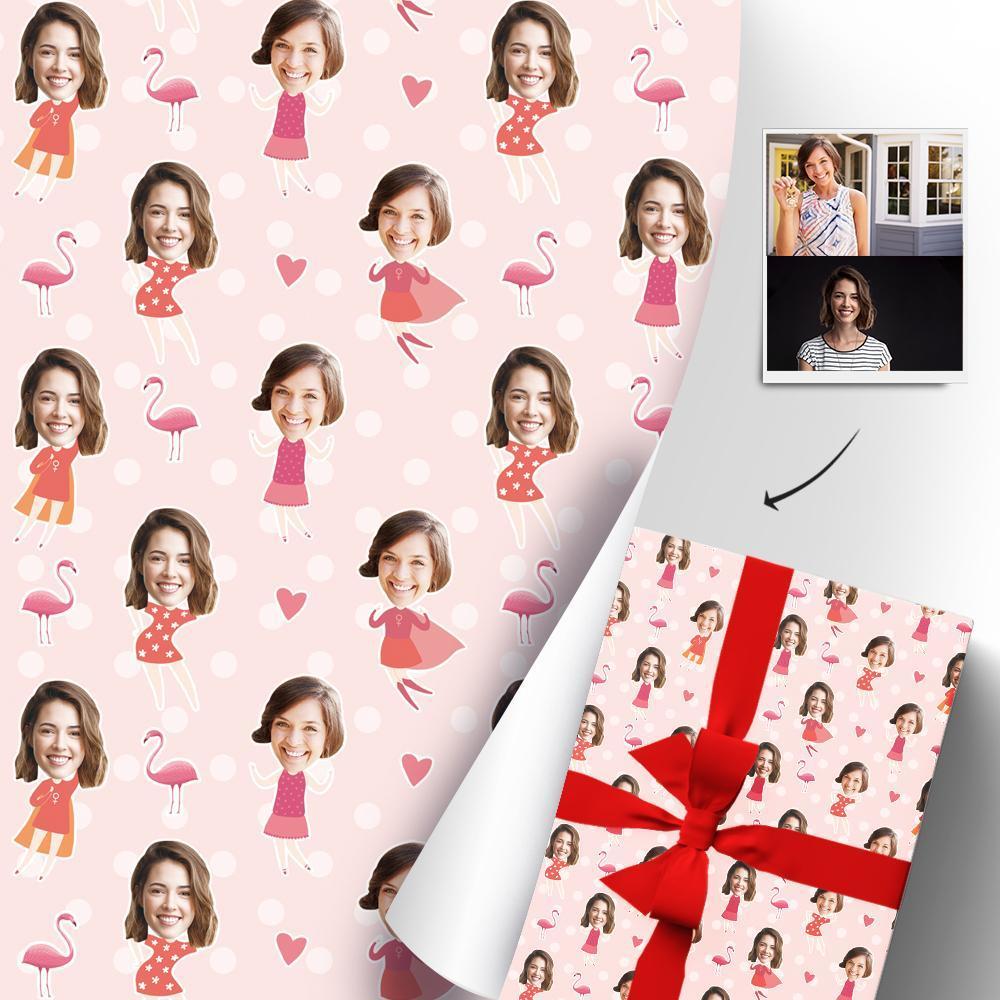 Custom Face Christmas Gift Wrapping Paper