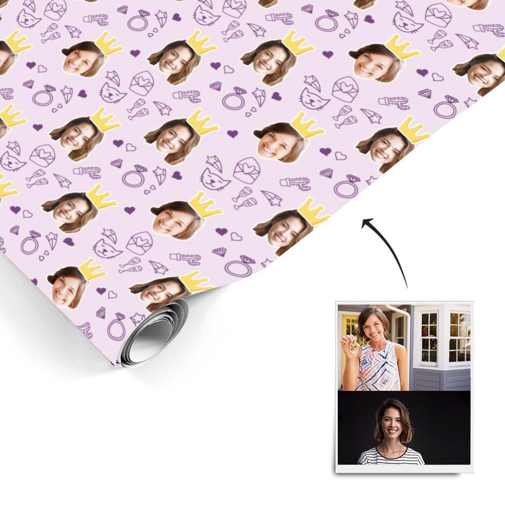 Custom Face Christmas Gift Wrapping Paper