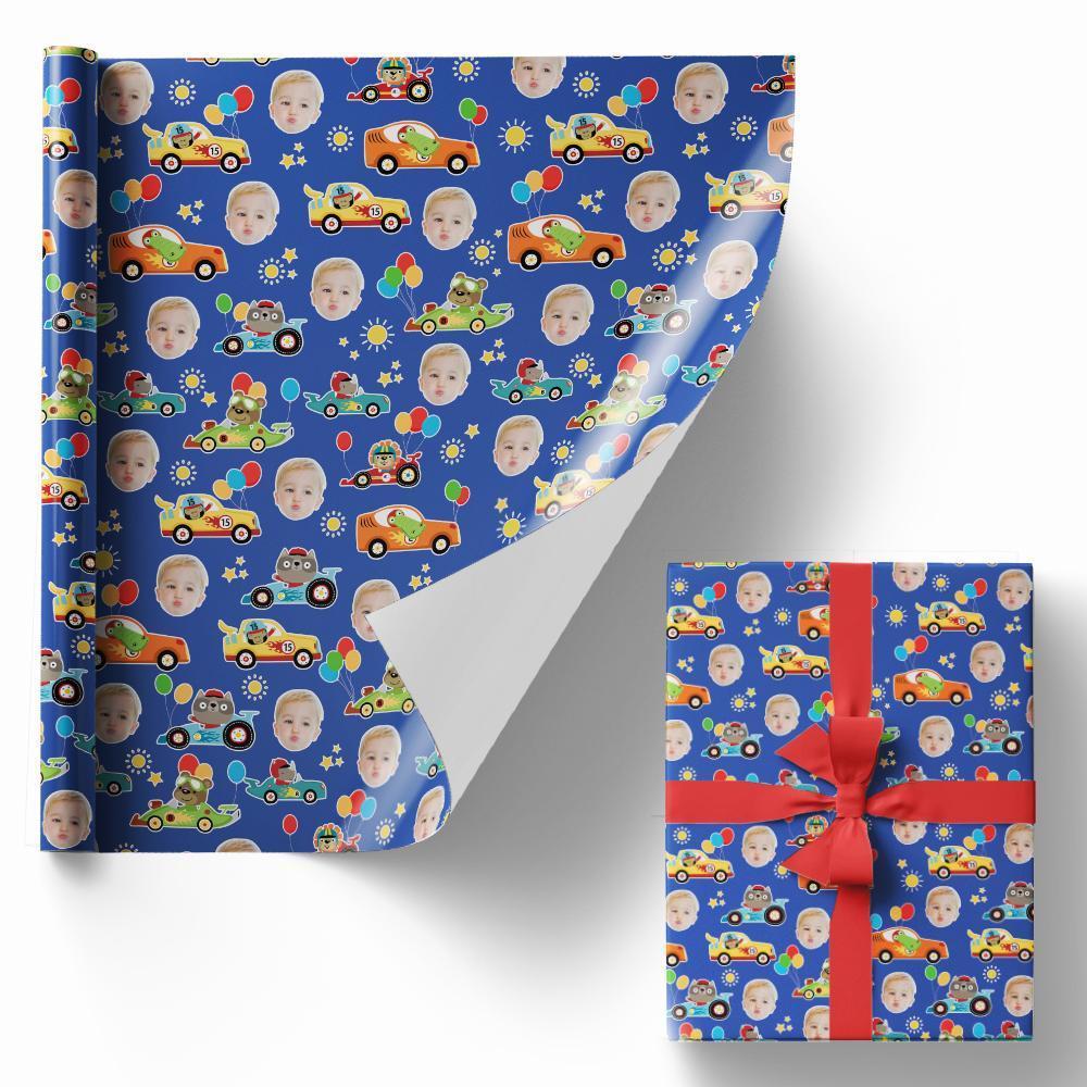 Custom Face Christmas Gift Wrapping Paper For Kids