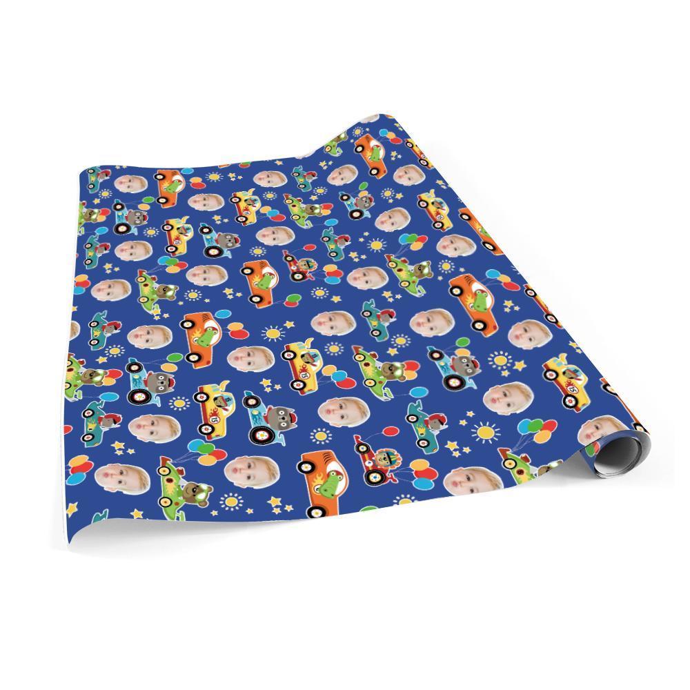 Custom Face Christmas Gift Wrapping Paper For Kids