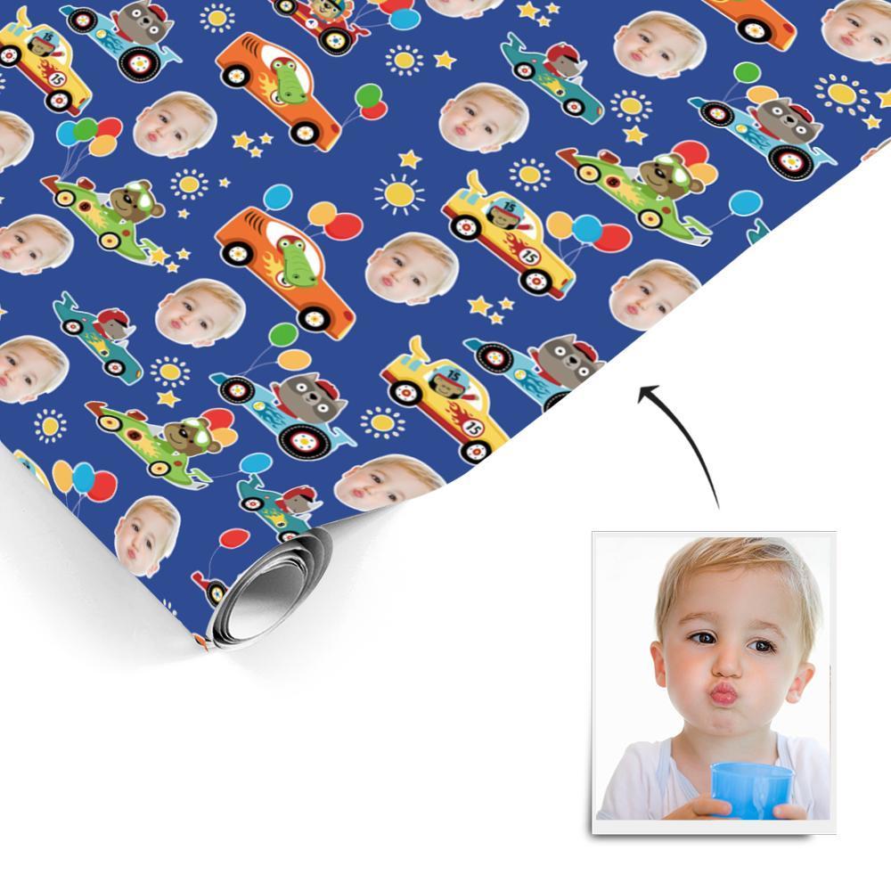Custom Face Christmas Gift Wrapping Paper For Kids