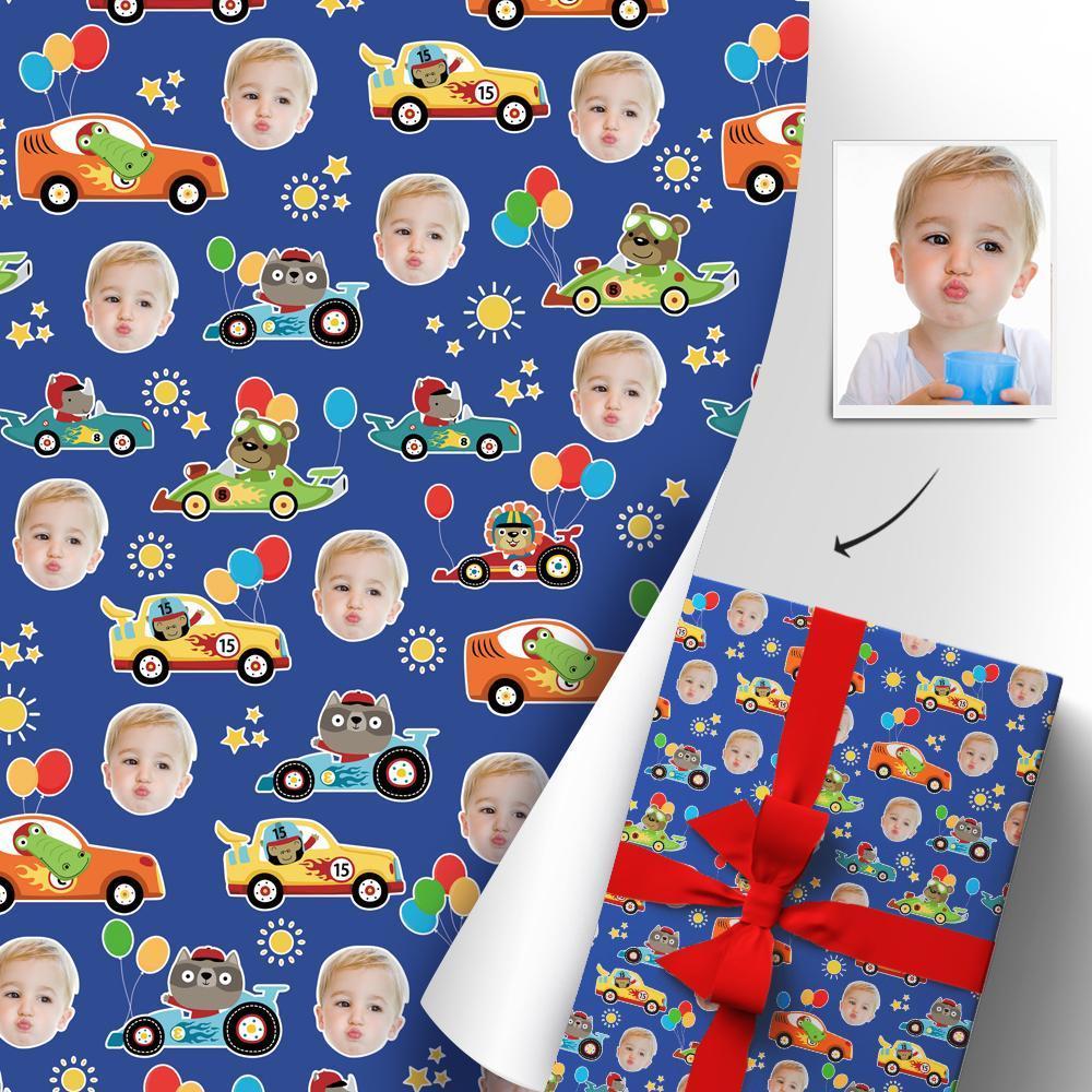 Custom Face Christmas Gift Wrapping Paper For Kids