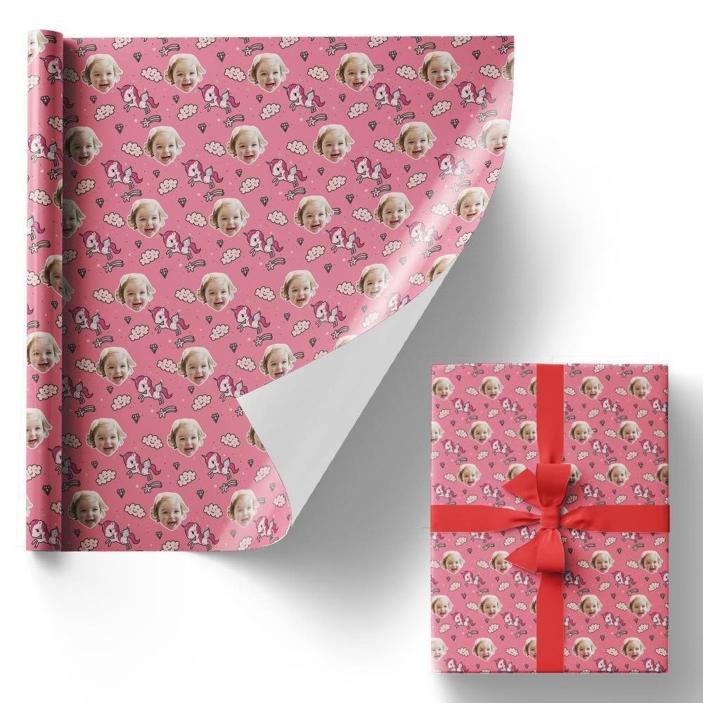 Custom Face Christmas Gift Wrapping Paper For Kids