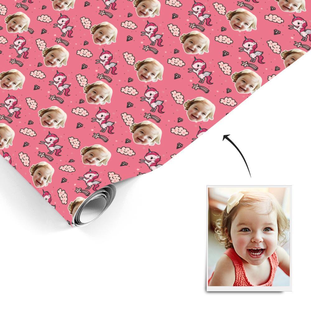 Custom Face Christmas Gift Wrapping Paper For Kids