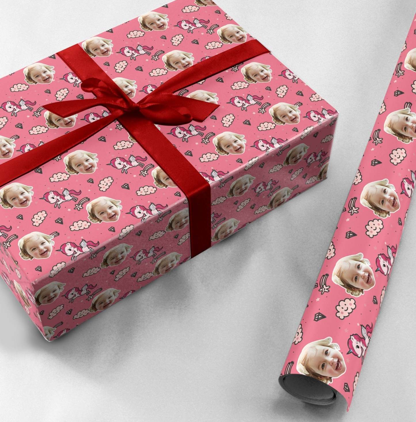 Custom Face Christmas Gift Wrapping Paper For Kids