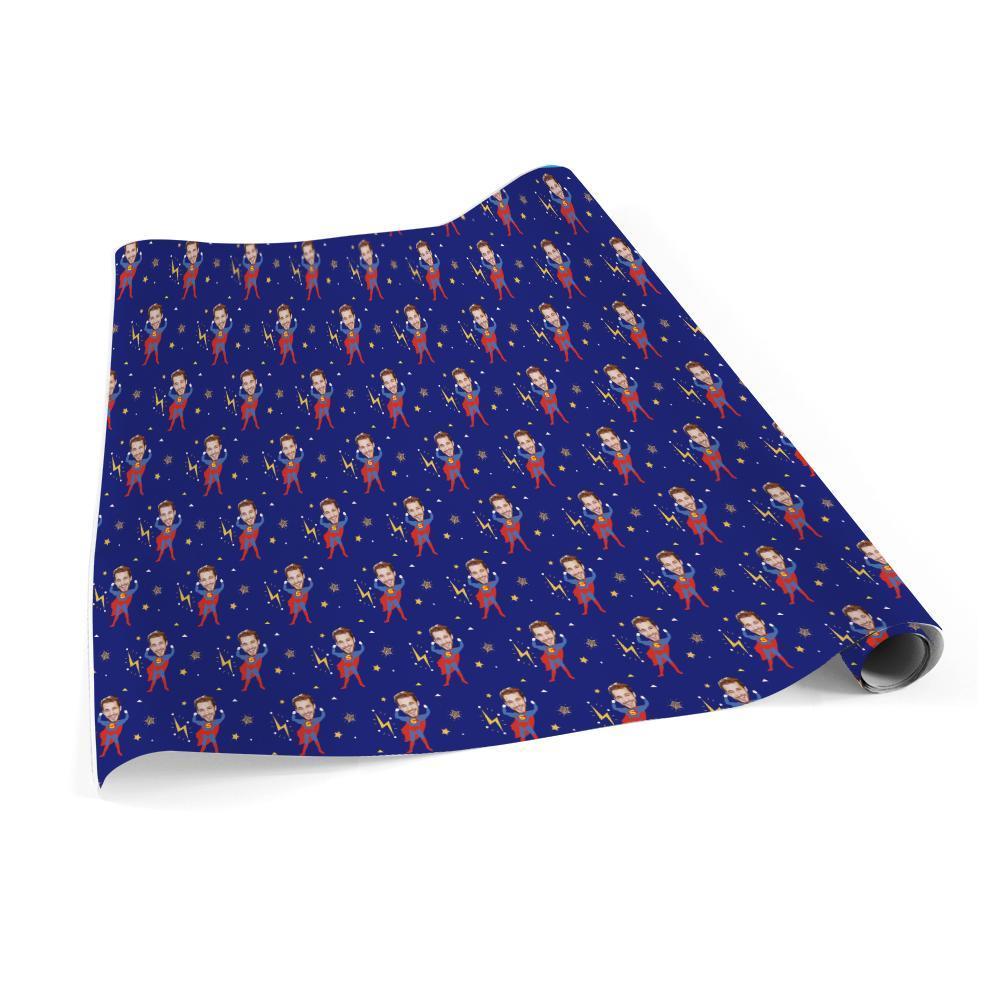 Custom Face Christmas Gift Wrapping Paper Superman