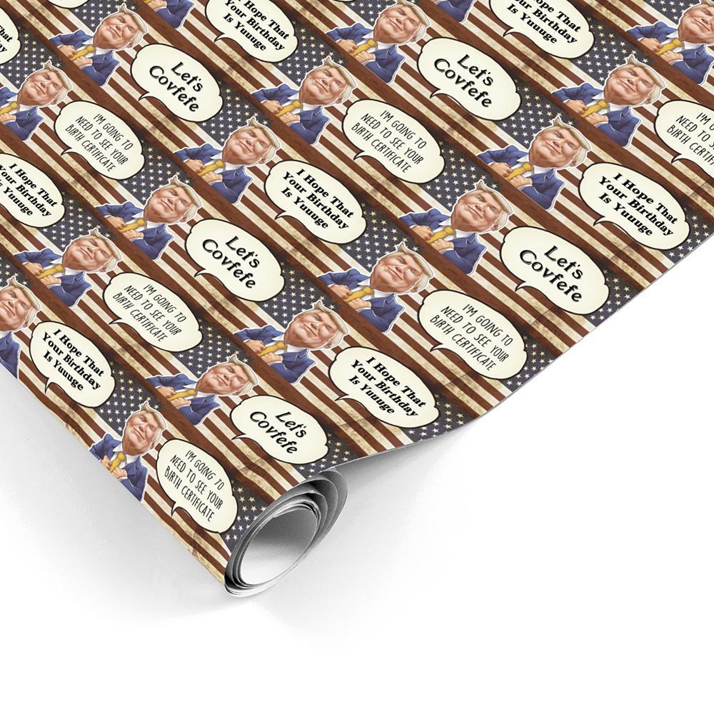Christmas Gift Wrapping Paper Funny Trump