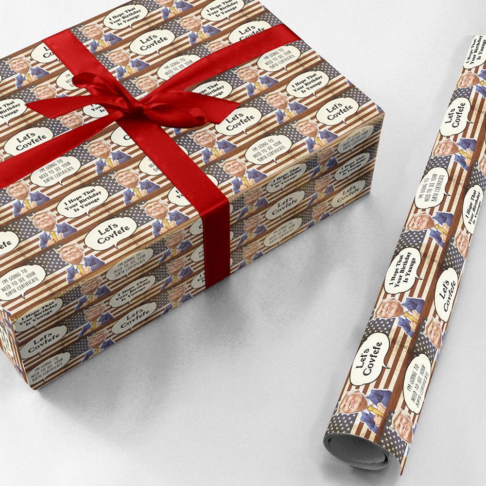Christmas Gift Wrapping Paper Funny Trump
