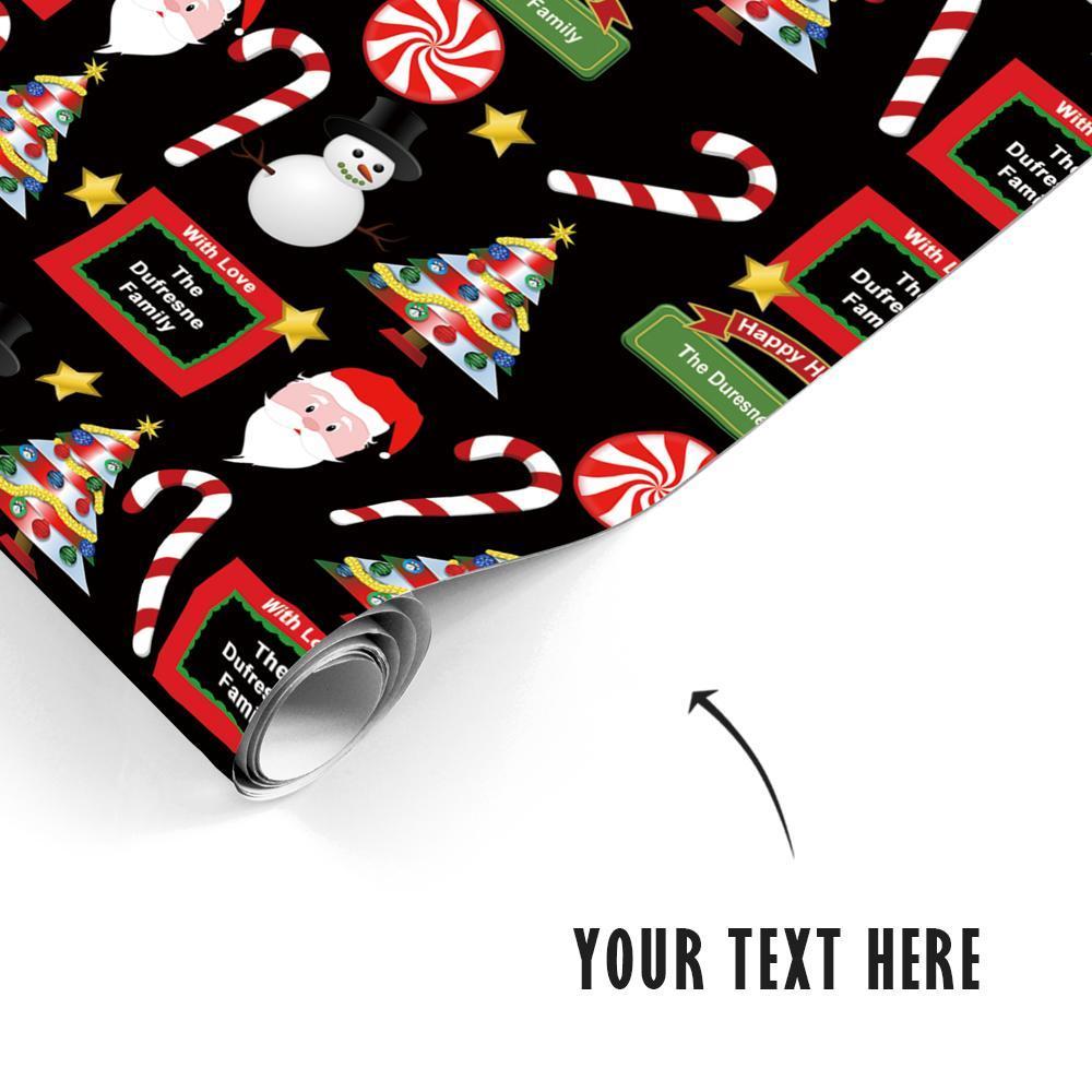 Custom Family Name Christmas Gift Wrapping Paper