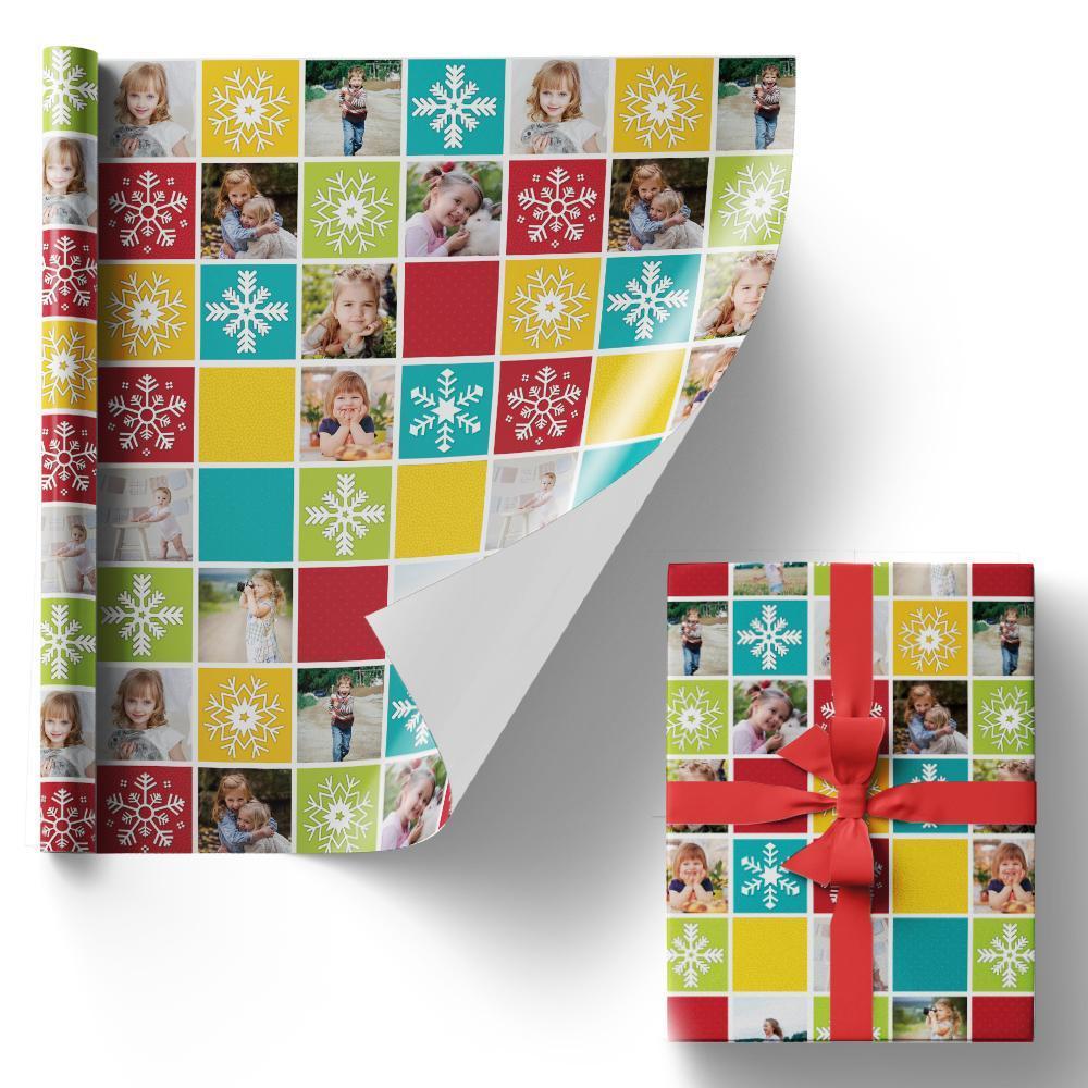 Custom Photo Collage Christmas Gift Wrapping Paper