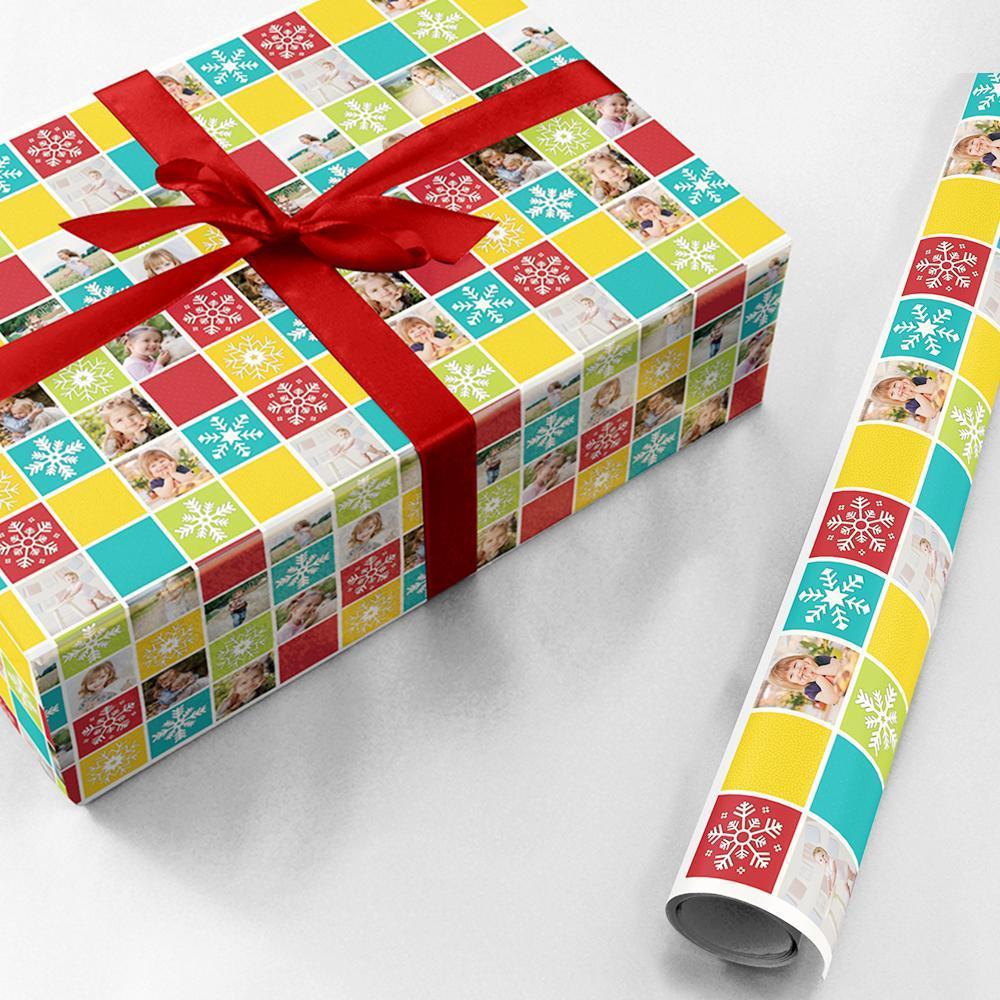 Custom Photo Collage Christmas Gift Wrapping Paper