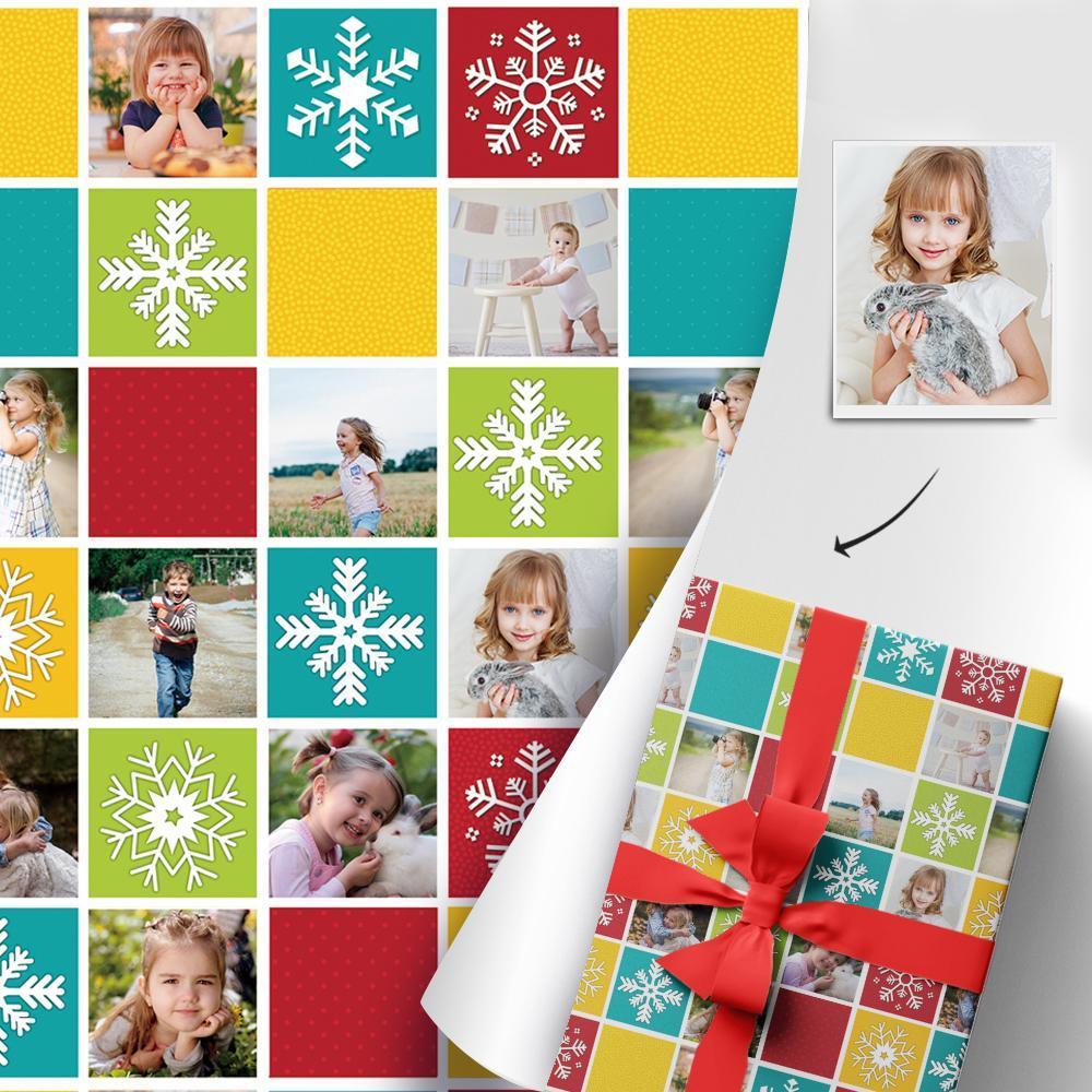 Custom Photo Collage Christmas Gift Wrapping Paper