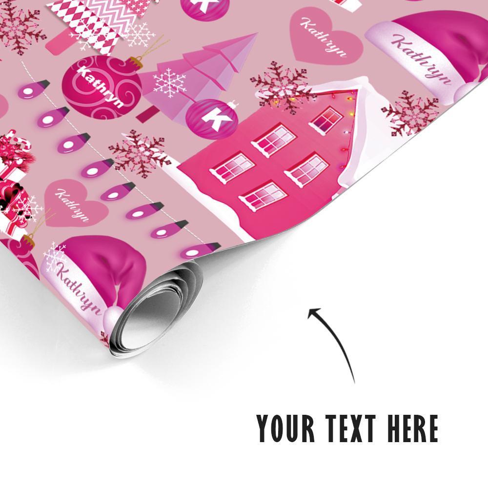 Custom Name & Initials Birthday Gift Wrapping Paper