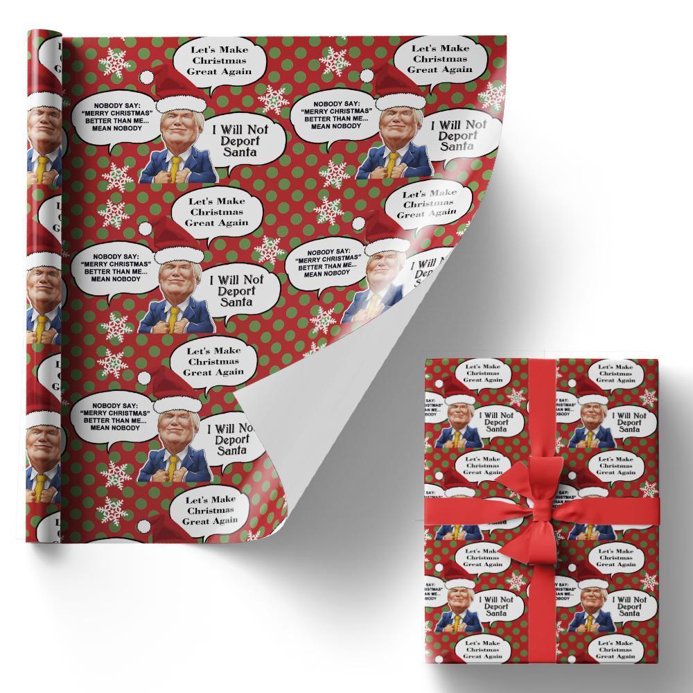 Christmas Gift Wrapping Paper Funny Trump