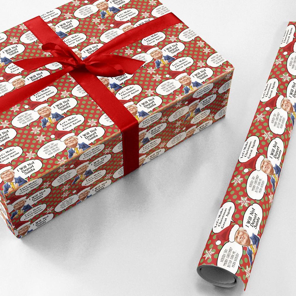 Christmas Gift Wrapping Paper Funny Trump