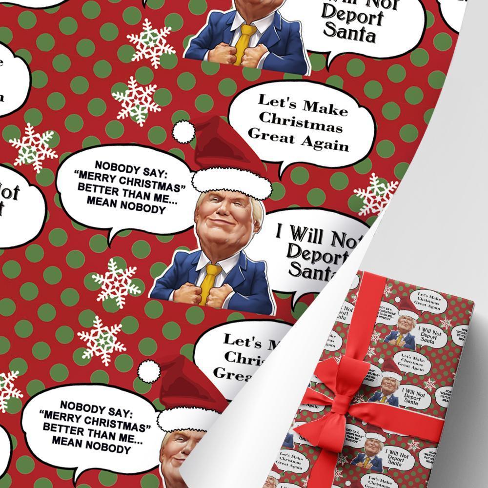 Christmas Gift Wrapping Paper Funny Trump