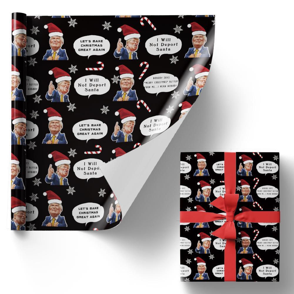 Christmas Gift Wrapping Paper Funny Trump