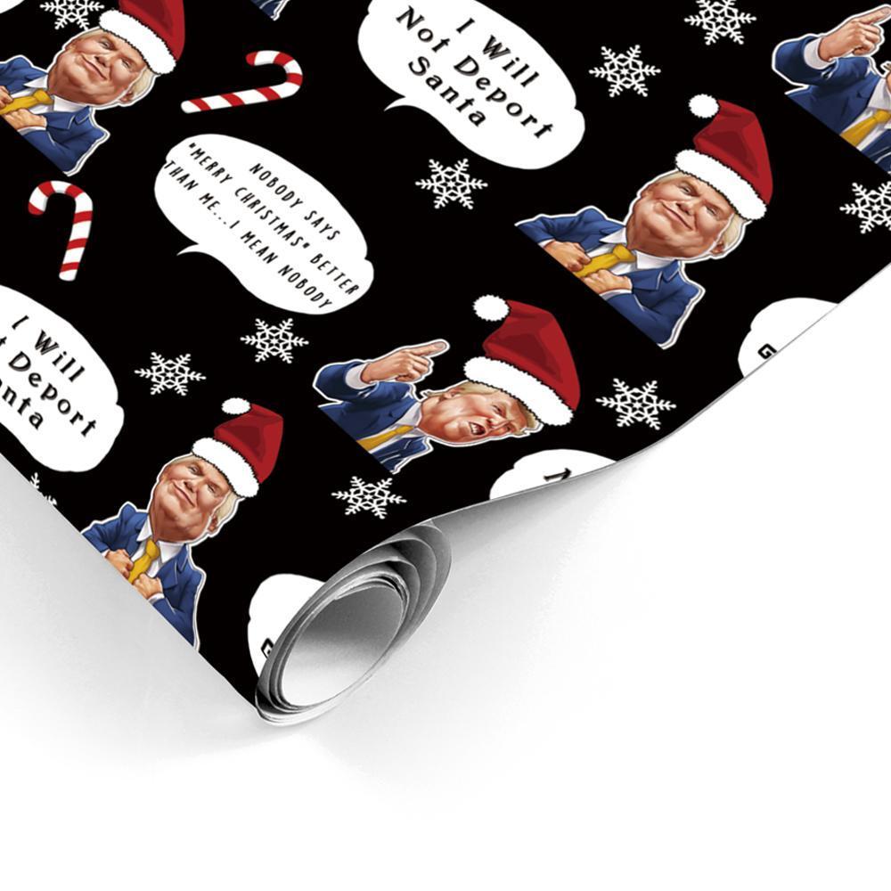 Christmas Gift Wrapping Paper Funny Trump