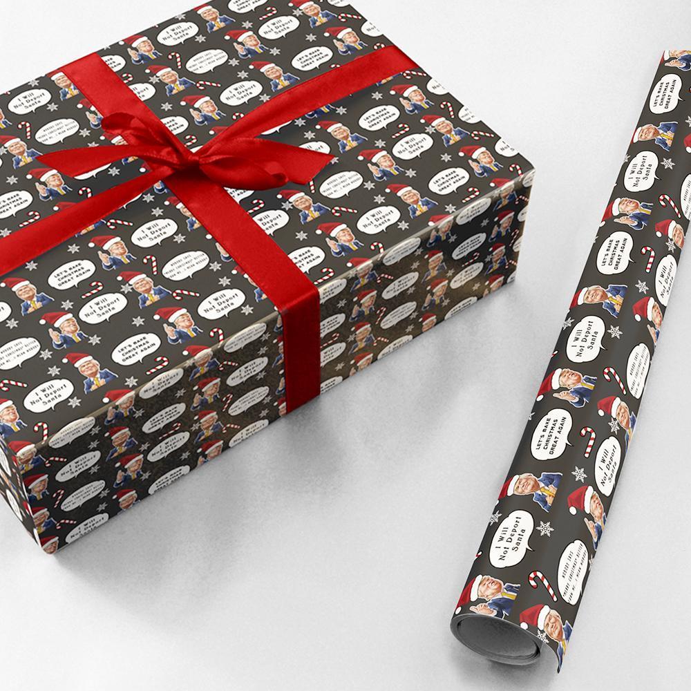 Christmas Gift Wrapping Paper Funny Trump