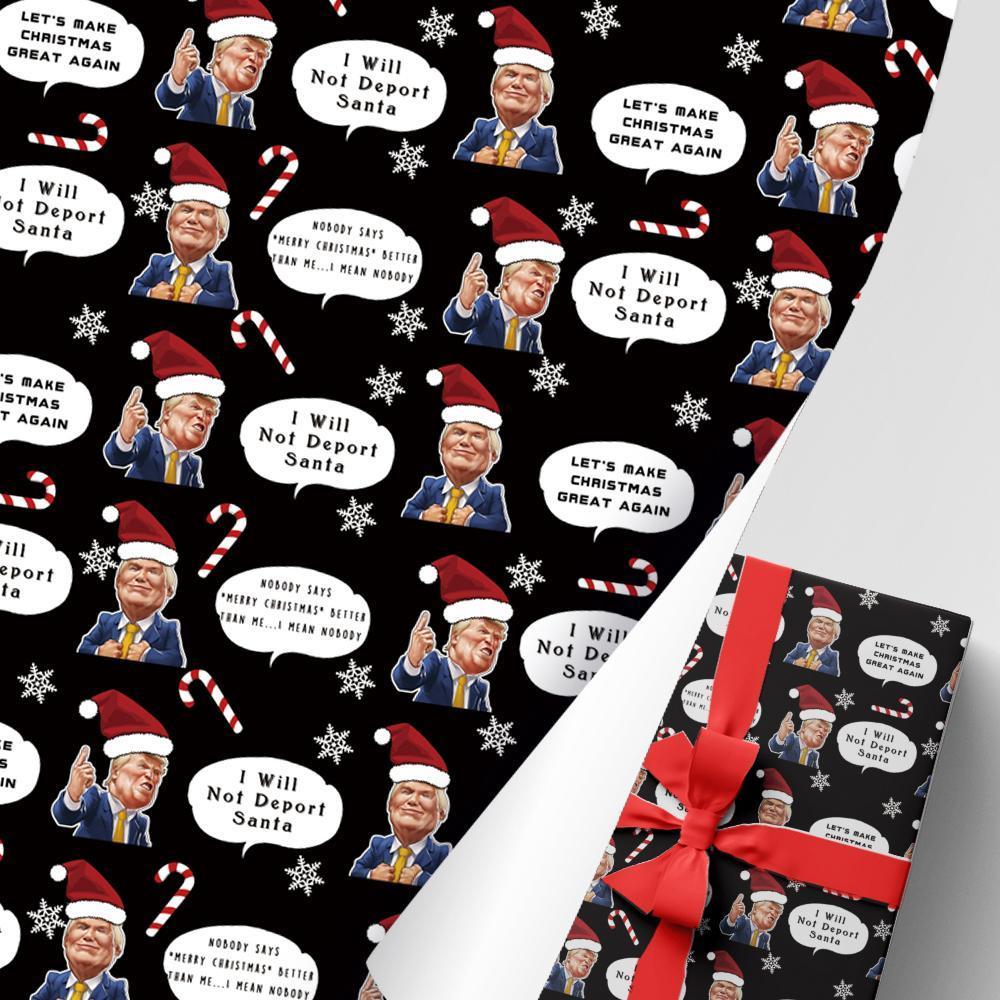 Christmas Gift Wrapping Paper Funny Trump
